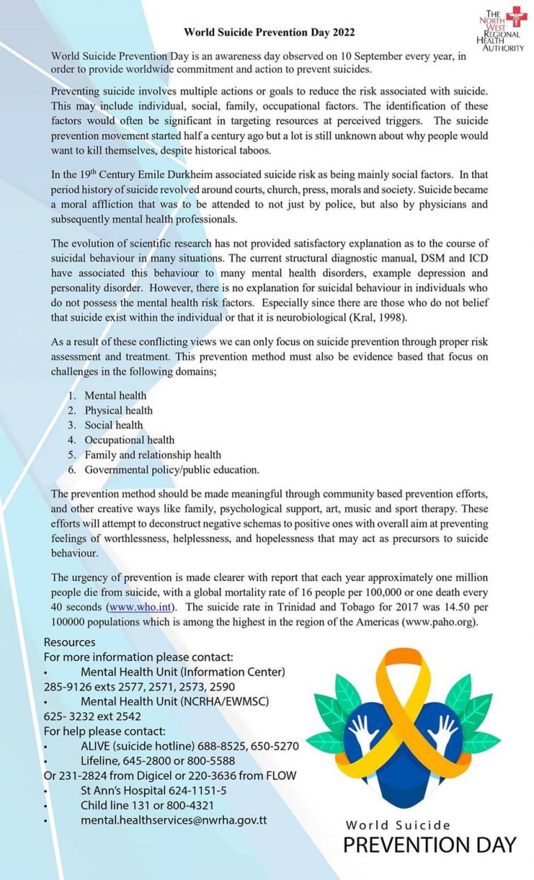 World Suicide Prevention Day 2022 - Transform Global Health